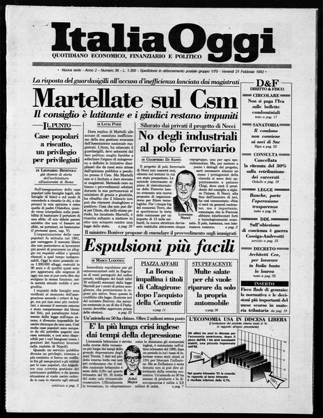 Italia oggi : quotidiano di economia finanza e politica